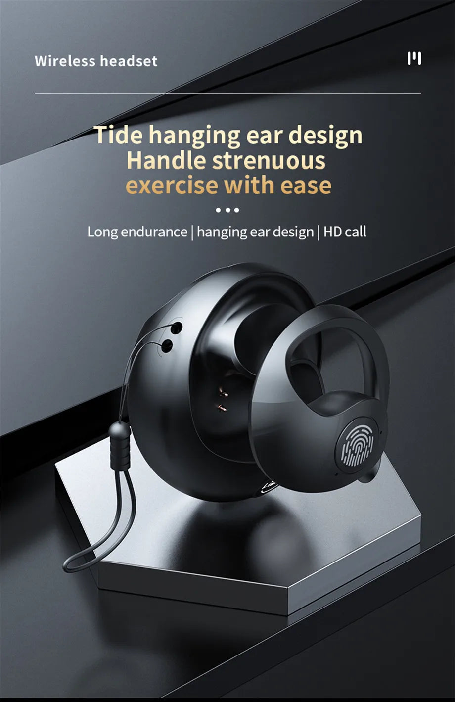 Jr07 Gaming On-ear & Over-ear Wireless Earbuds Earphone Headphones V5.3 Air Conduction Headset With Mic for Hearing Aid