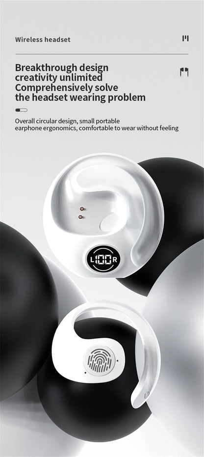 Jr07 Gaming On-ear & Over-ear Wireless Earbuds Earphone Headphones V5.3 Air Conduction Headset With Mic for Hearing Aid