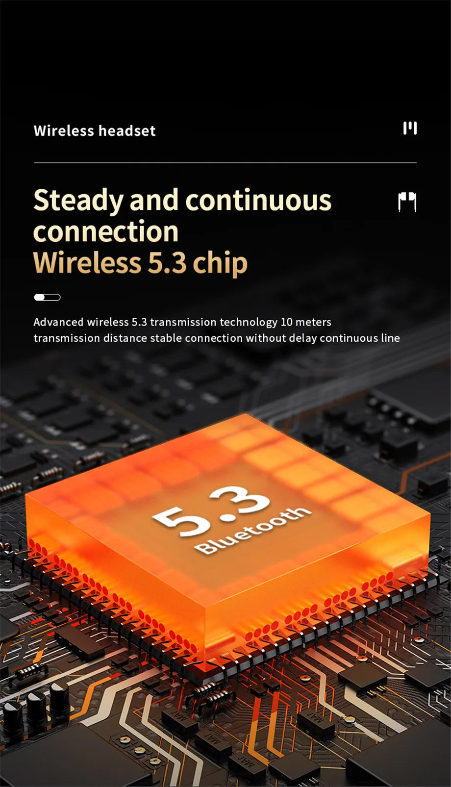 Jr07 Gaming On-ear & Over-ear Wireless Earbuds Earphone Headphones V5.3 Air Conduction Headset With Mic for Hearing Aid