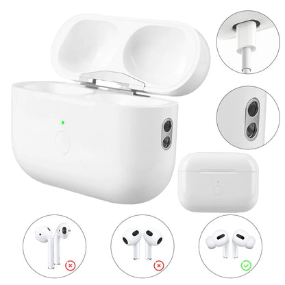 Wireless Charging Case Replacement for Airpods Pro 1 2 3 Earphone Charger Box with Bluetooth Pairing Sync Button &450mAh Battery