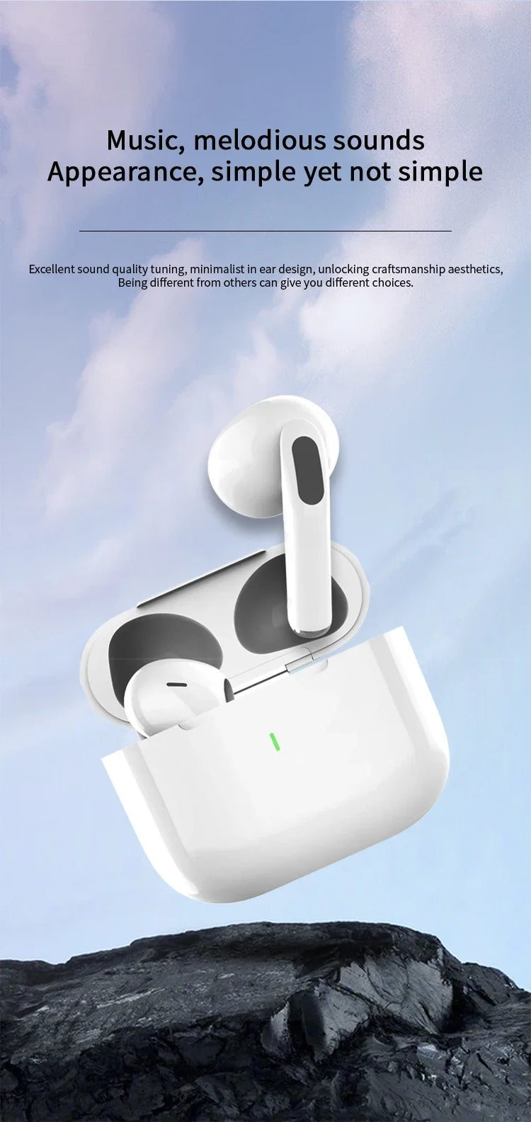 Original Air Pro True Wireless Bluetooth Earphones Headphones HiFi Sound Low Latency Noise Reduction Earbuds for IPhone Android