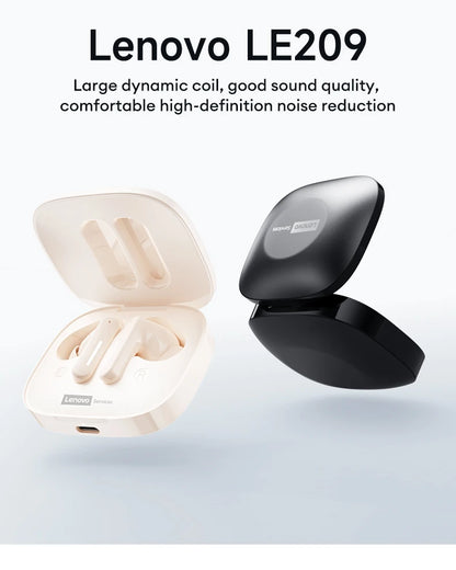 New Lenovo LE209 Wireless Bluetooth Earphone ANC Noise Reduction HiFi Music Bluetooth Headphone 30H Battery Life Gaming Headset